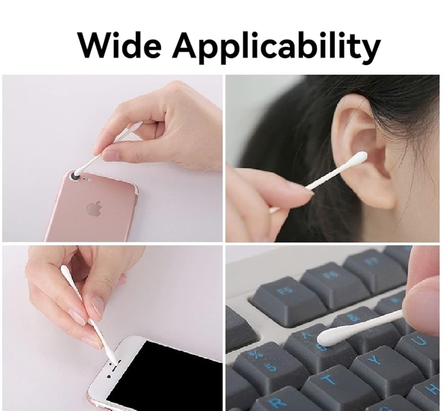 qtips100 individually packaged cotton swabs clean sanitary Travel Portable double headed paper stick disposable cosmetic White - Image 7